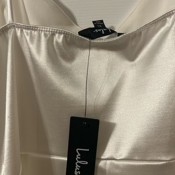 Lulu's White Satin Mini Dress - Picture 6 of 6